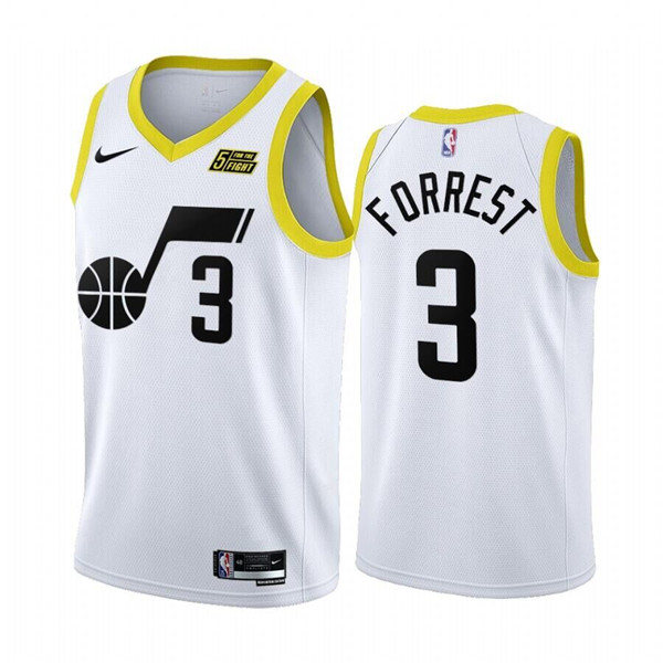 Men's Utah Jazz #3 Trent Forrest 2022/23 White Association Edition Stitched Basketball Jersey